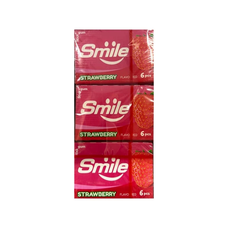 آدامس اسمایل استیک 6عددی- توت فرنگی