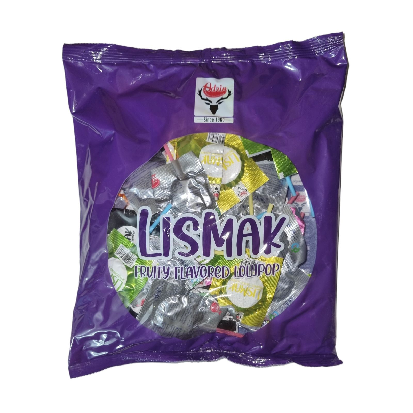 آبنبات چوبی لیسمک میوه ای متالایز آدرین 50عددی